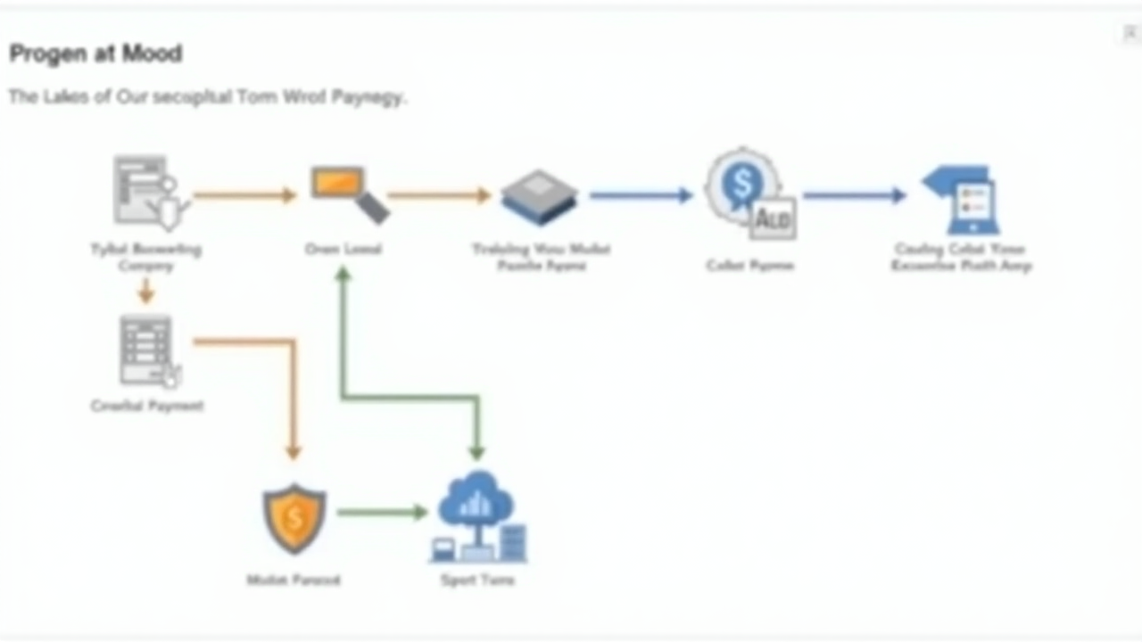 Digital payment processing flow diagram showing transaction steps