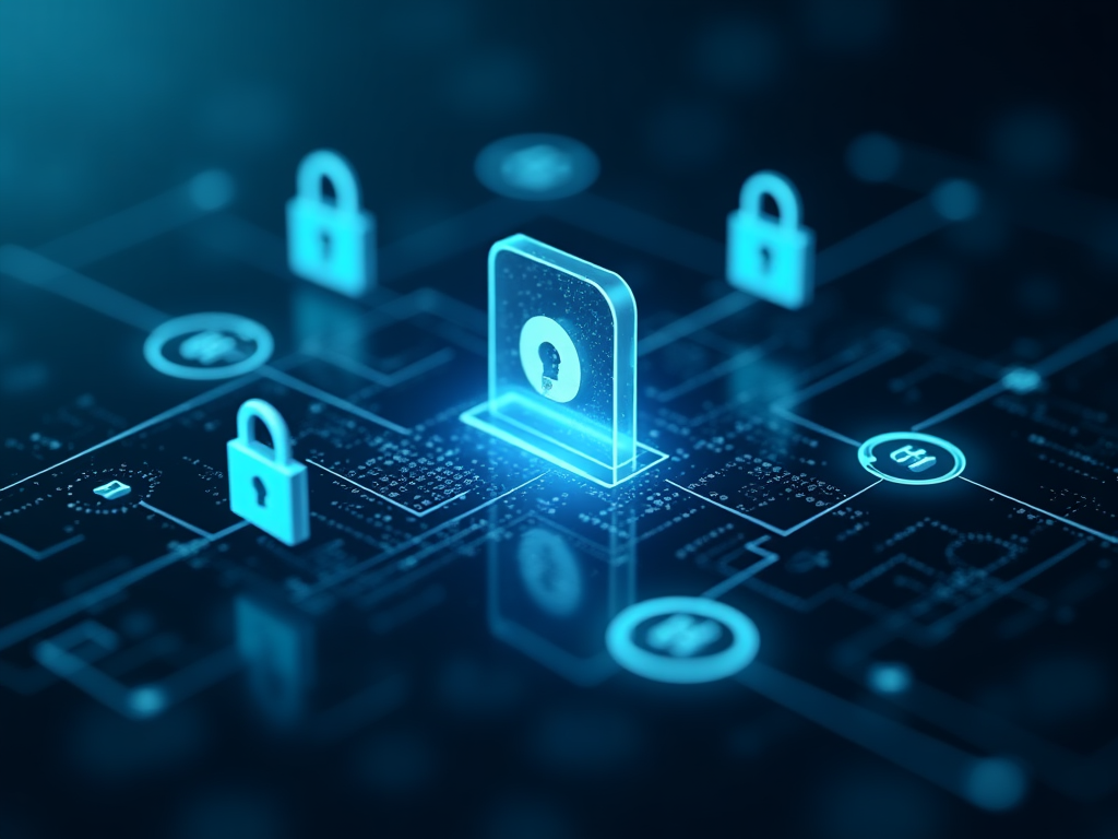 Secure financial transaction visualization with encryption symbols